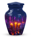 Neon City Memorial Urn For Females - Glowing Candles Cremation Urn