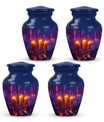 Neon City Memorial Urn For Females - Glowing Candles Cremation Urn