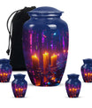 Neon City Memorial Urn For Females - Glowing Candles Cremation Urn