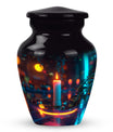 Glowing Candle Memorial Tribute Urn - Neon Urn For Male & Female