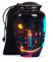 Glowing Candle Memorial Tribute Urn - Neon Urn For Male & Female