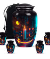 Glowing Candle Memorial Tribute Urn - Neon Urn For Male & Female