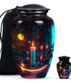 Glowing Candle Memorial Tribute Urn - Neon Urn For Male & Female