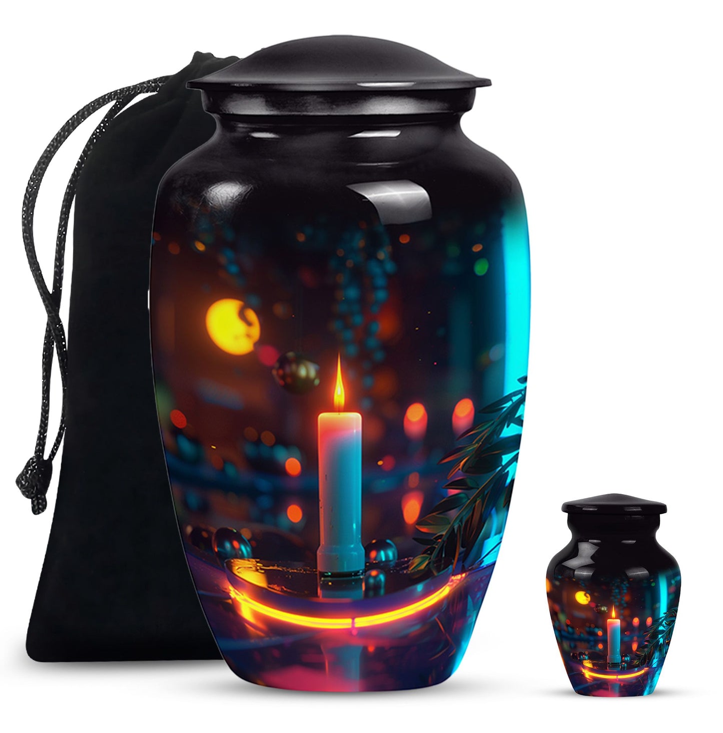 Personalized Candle Memorial Urn for Human Ashes - 10-inch, 200 cu in - Yatskia