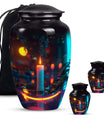 Glowing Candle Memorial Tribute Urn - Neon Urn For Male & Female