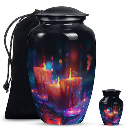 Personalized Candle Cremation Urn for Human Ashes - 10-inch, 200 cu in - Yatskia