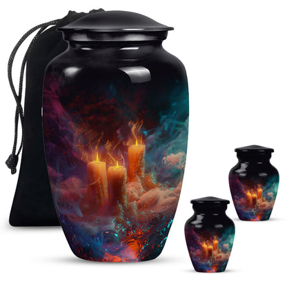 Personalized Candle Memorial Urn for Human Ashes - 10-inch, 200 cu in - Yatskia