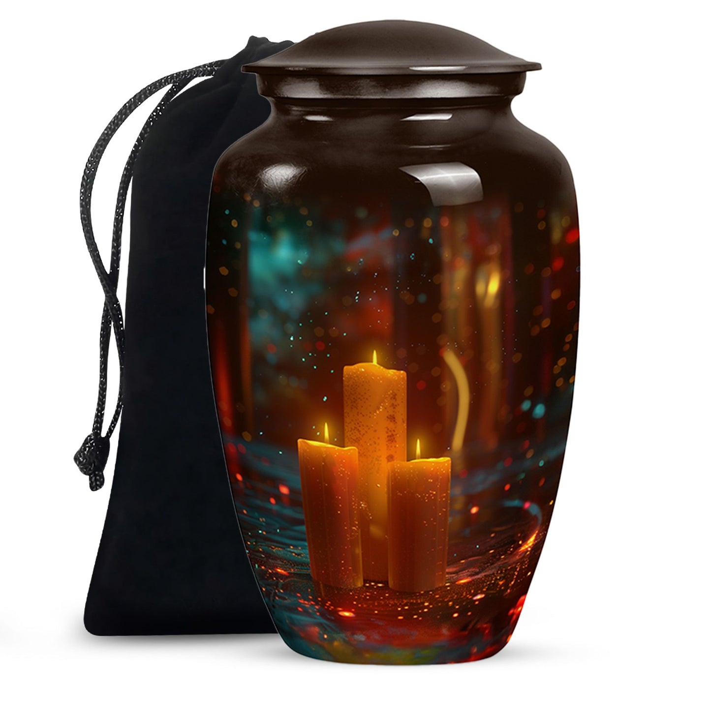 Personalized Candle Memorial Urn for Adult Male - 10-inch, 200 cu in - Yatskia