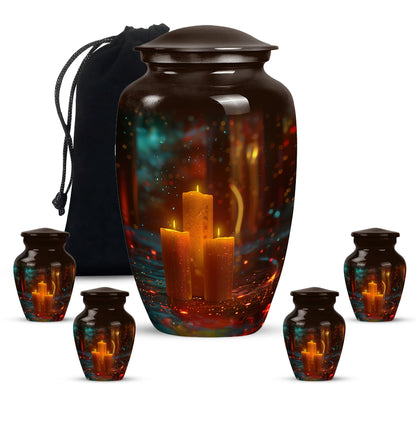 Personalized Candle Memorial Urn for Adult Male - 10-inch, 200 cu in - Yatskia