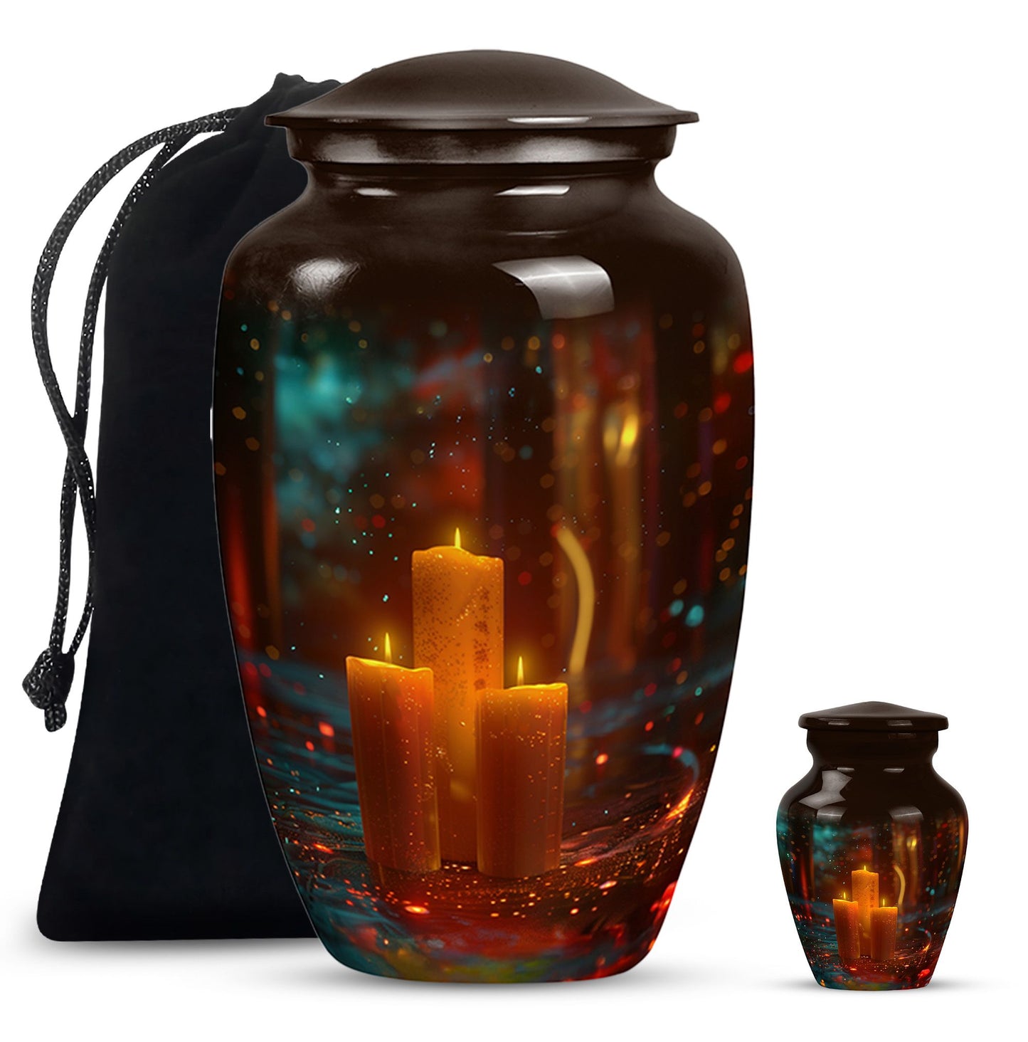 Personalized Candle Memorial Urn for Adult Male - 10-inch, 200 cu in - Yatskia