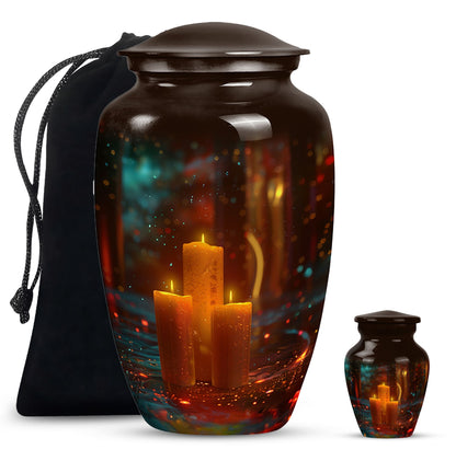 Personalized Candle Memorial Urn for Adult Male - 10-inch, 200 cu in - Yatskia
