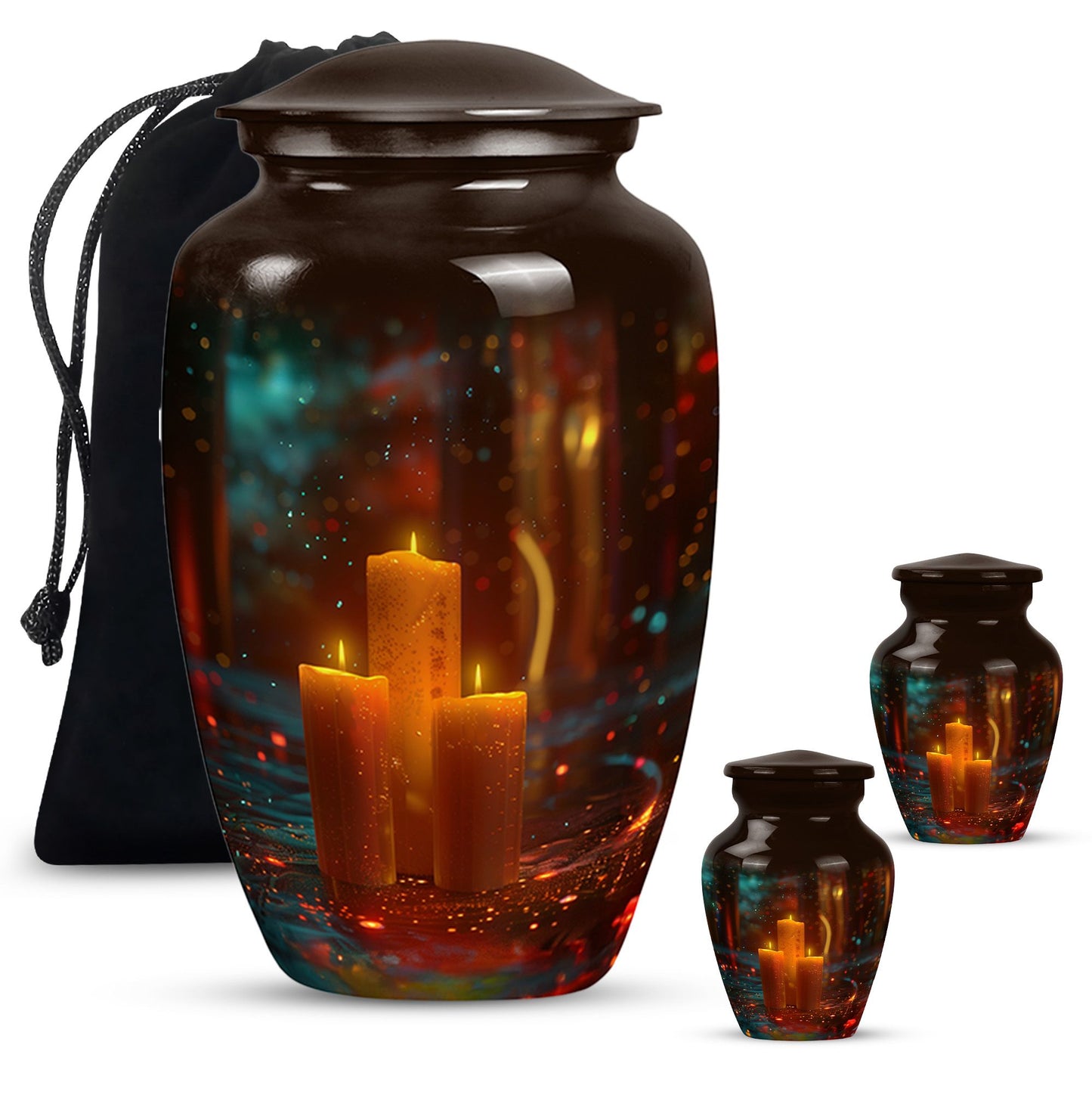 Personalized Candle Memorial Urn for Adult Male - 10-inch, 200 cu in - Yatskia