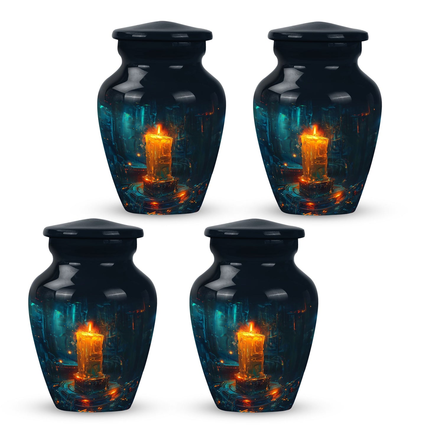 Personalized Candle Cremation Urn for Human Ashes - 10-inch, 200 cu in - Yatskia