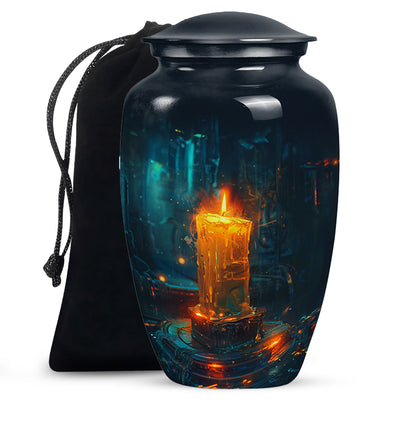 Personalized Candle Cremation Urn for Human Ashes - 10-inch, 200 cu in - Yatskia