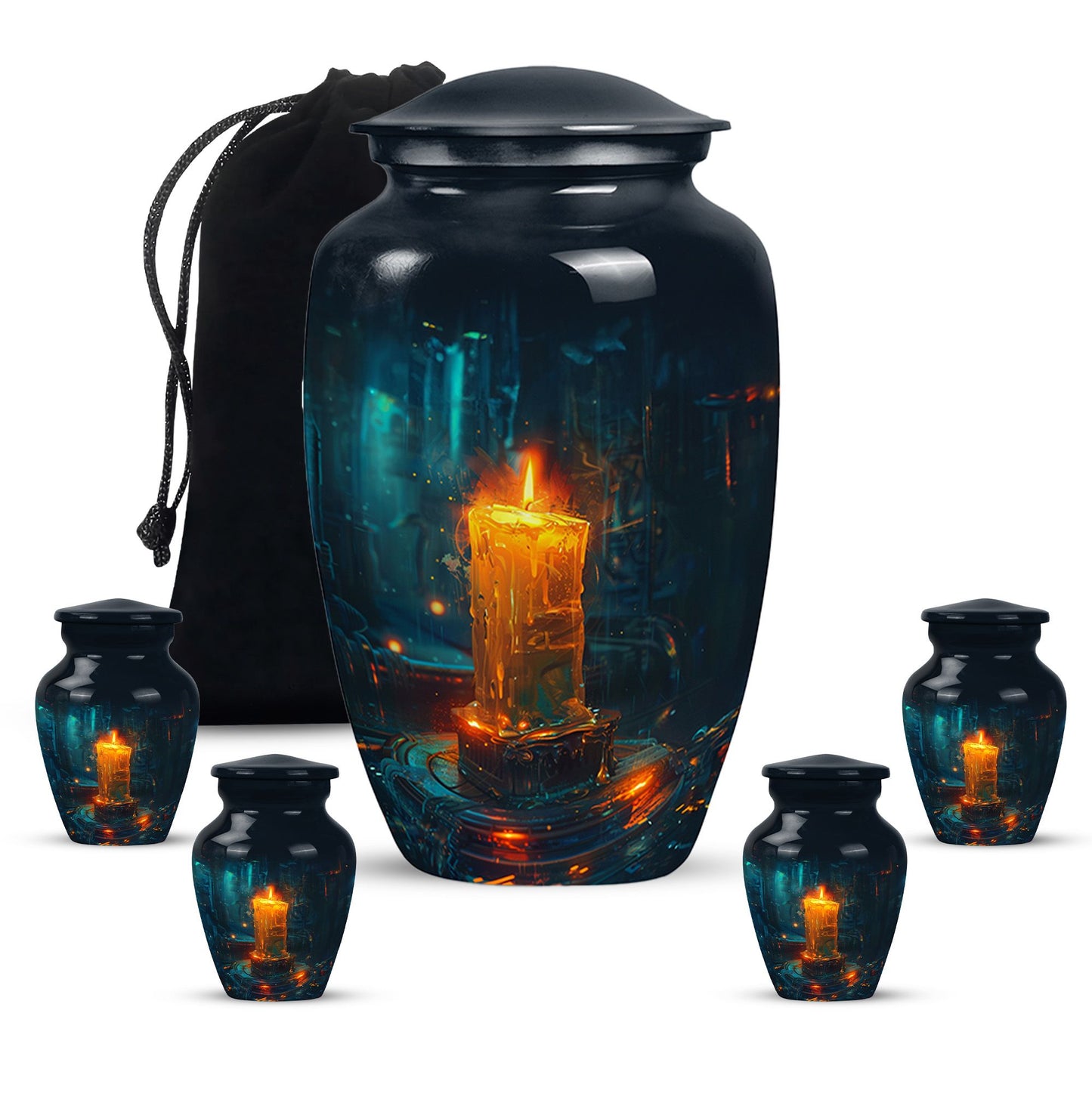 Personalized Candle Cremation Urn for Human Ashes - 10-inch, 200 cu in - Yatskia