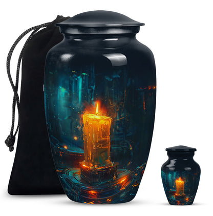 Personalized Candle Cremation Urn for Human Ashes - 10-inch, 200 cu in - Yatskia