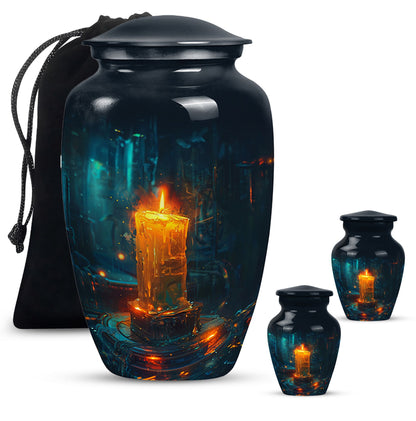 Personalized Candle Cremation Urn for Human Ashes - 10-inch, 200 cu in - Yatskia