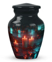 Neon Rainfall Memorial Urn - Candle Themed Cremation Urn For Ashes