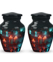 Neon Rainfall Memorial Urn - Candle Themed Cremation Urn For Ashes