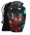 Neon Rainfall Memorial Urn - Candle Themed Cremation Urn For Ashes