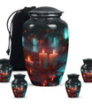 Neon Rainfall Memorial Urn - Candle Themed Cremation Urn For Ashes