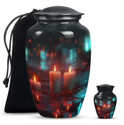 Personalized Candle Cremation Urn for Human Ashes - 10-inch, 200 cu in - Yatskia