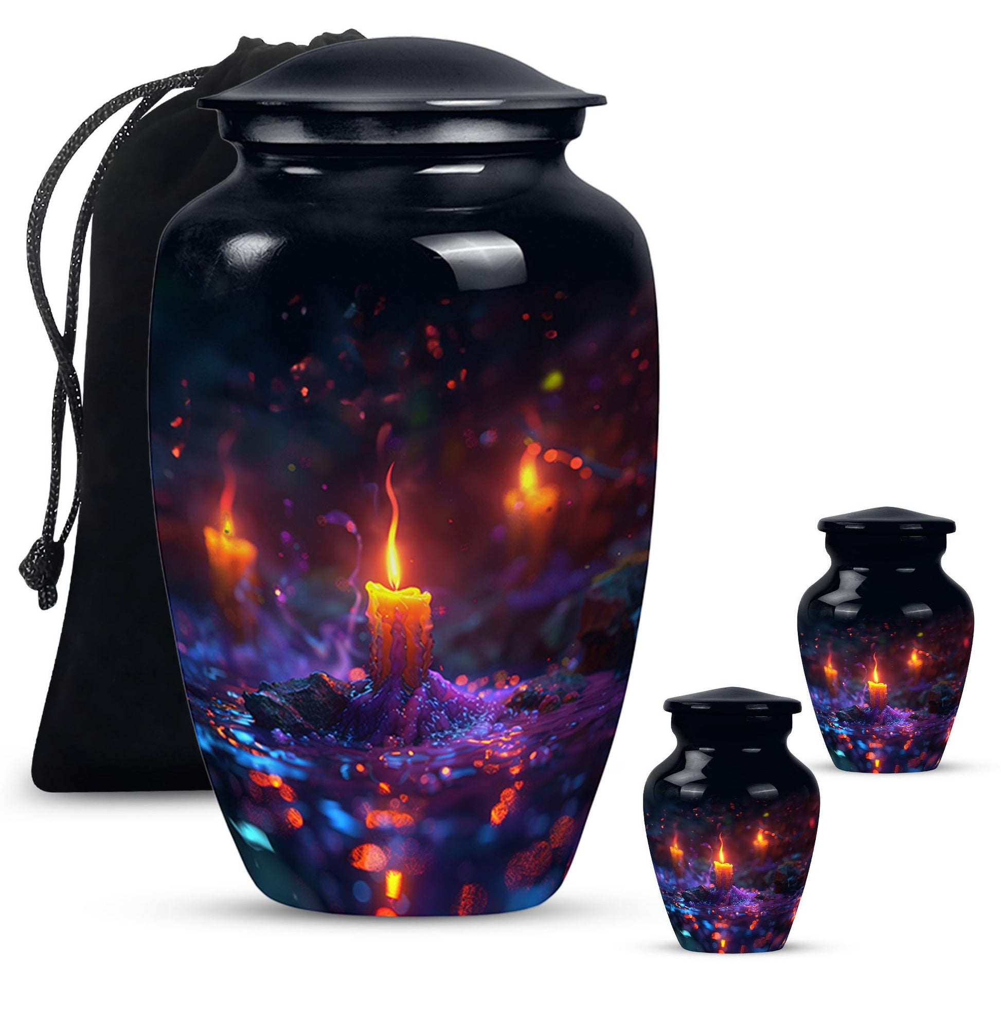 Mystically Glowing Candle Urns - Large Memorial Urns For Ashes