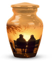 Old Couple On A Bench - Couple Urn For Memorial Ashes Cremation