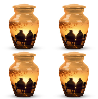 Personalized Couple Cremation Urn for Human Ashes - 10-inch, 200 cu in - Yatskia