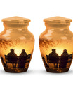 Old Couple On A Bench - Couple Urn For Memorial Ashes Cremation