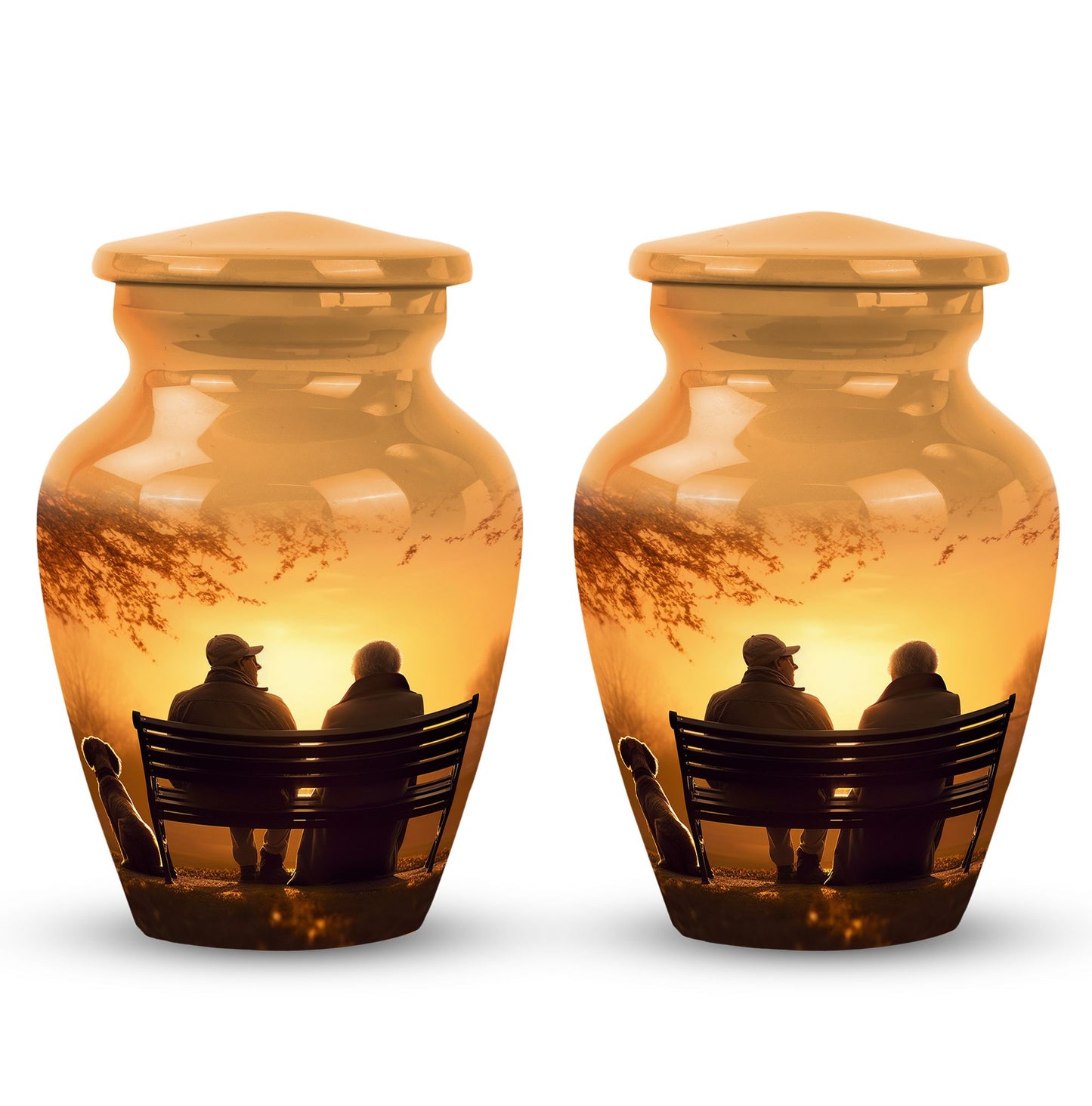 Personalized Couple Cremation Urn for Human Ashes - 10-inch, 200 cu in - Yatskia