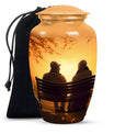 Old Couple On A Bench - Couple Urn For Memorial Ashes Cremation