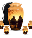 Old Couple On A Bench - Couple Urn For Memorial Ashes Cremation