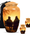 Old Couple On A Bench - Couple Urn For Memorial Ashes Cremation