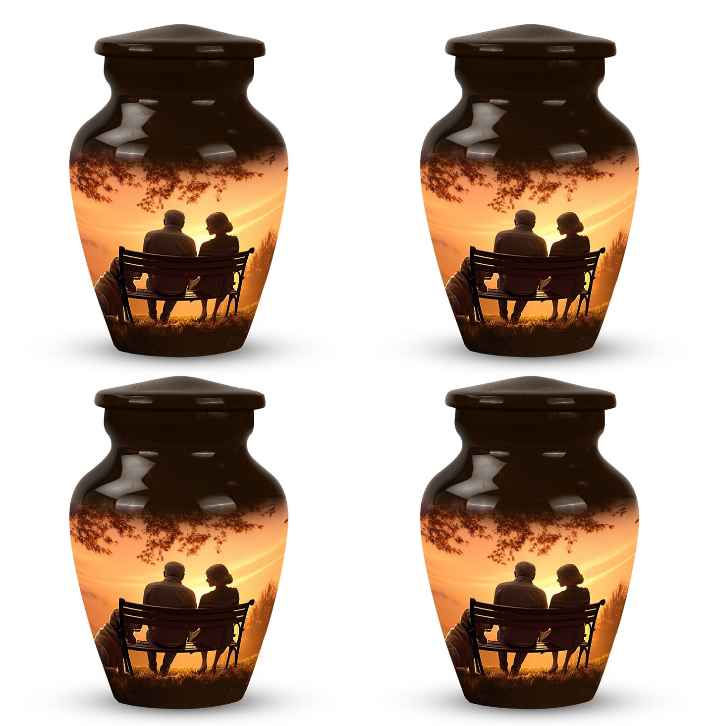Personalized Couple Memorial Urn for Human Ashes - 10-inch, 200 cu in - Yatskia