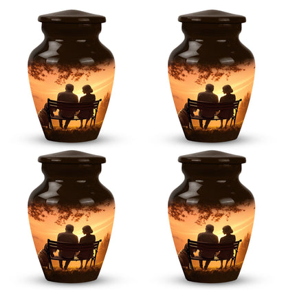 Personalized Couple Memorial Urn for Human Ashes - 10-inch, 200 cu in - Yatskia
