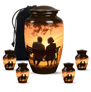 Large Urn With 4 Keepsake Urn