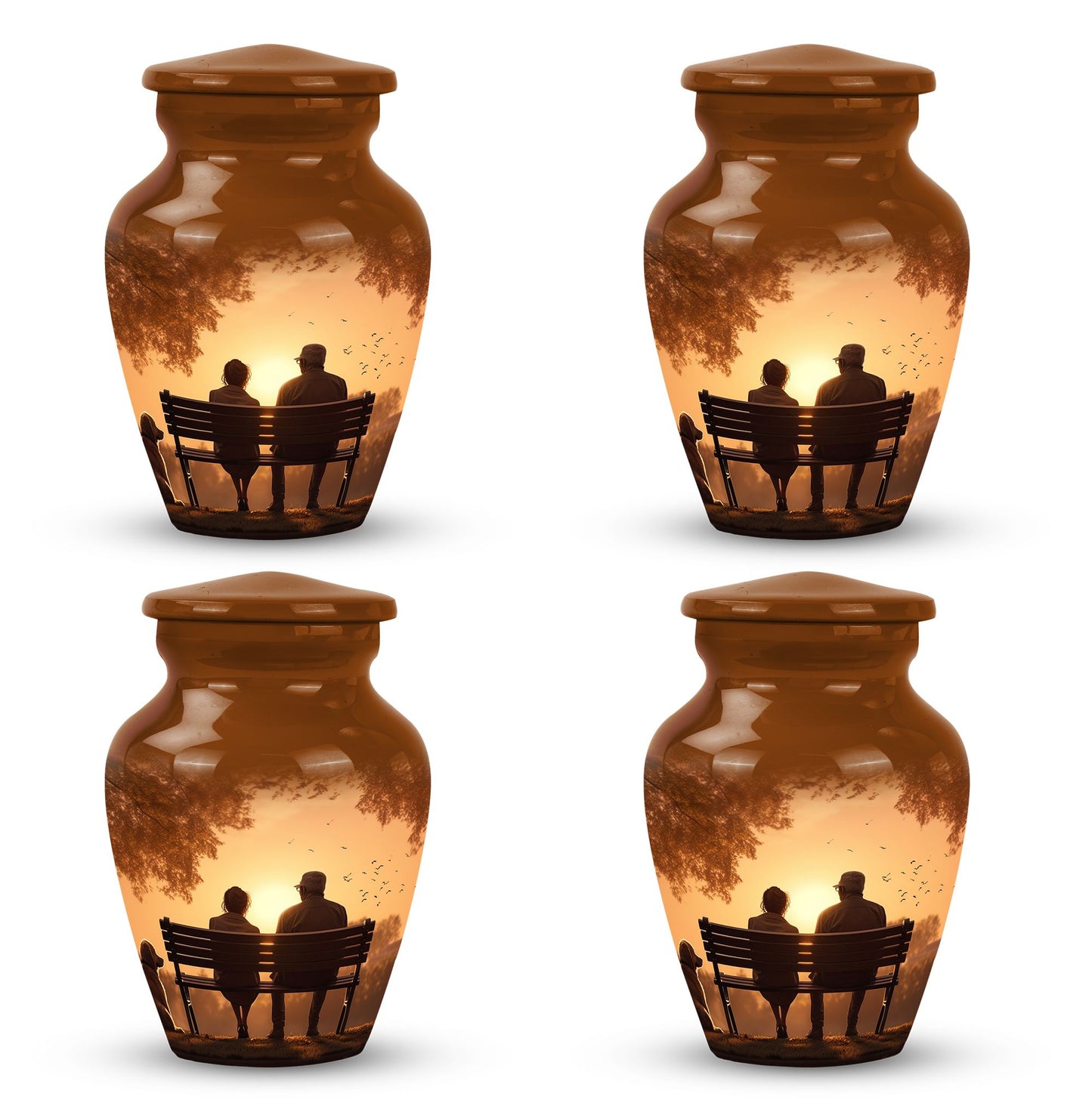 Personalized Couple Cremation Urn for Human Ashes - 10-inch, 200 cu in - Yatskia