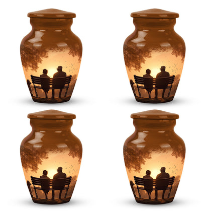 Personalized Couple Cremation Urn for Human Ashes - 10-inch, 200 cu in - Yatskia