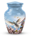 White Flying Dove Funeral Urn - A Tribute To Loved Ones Ashes