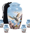 White Flying Dove Funeral Urn - A Tribute To Loved Ones Ashes