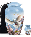White Flying Dove Funeral Urn - A Tribute To Loved Ones Ashes