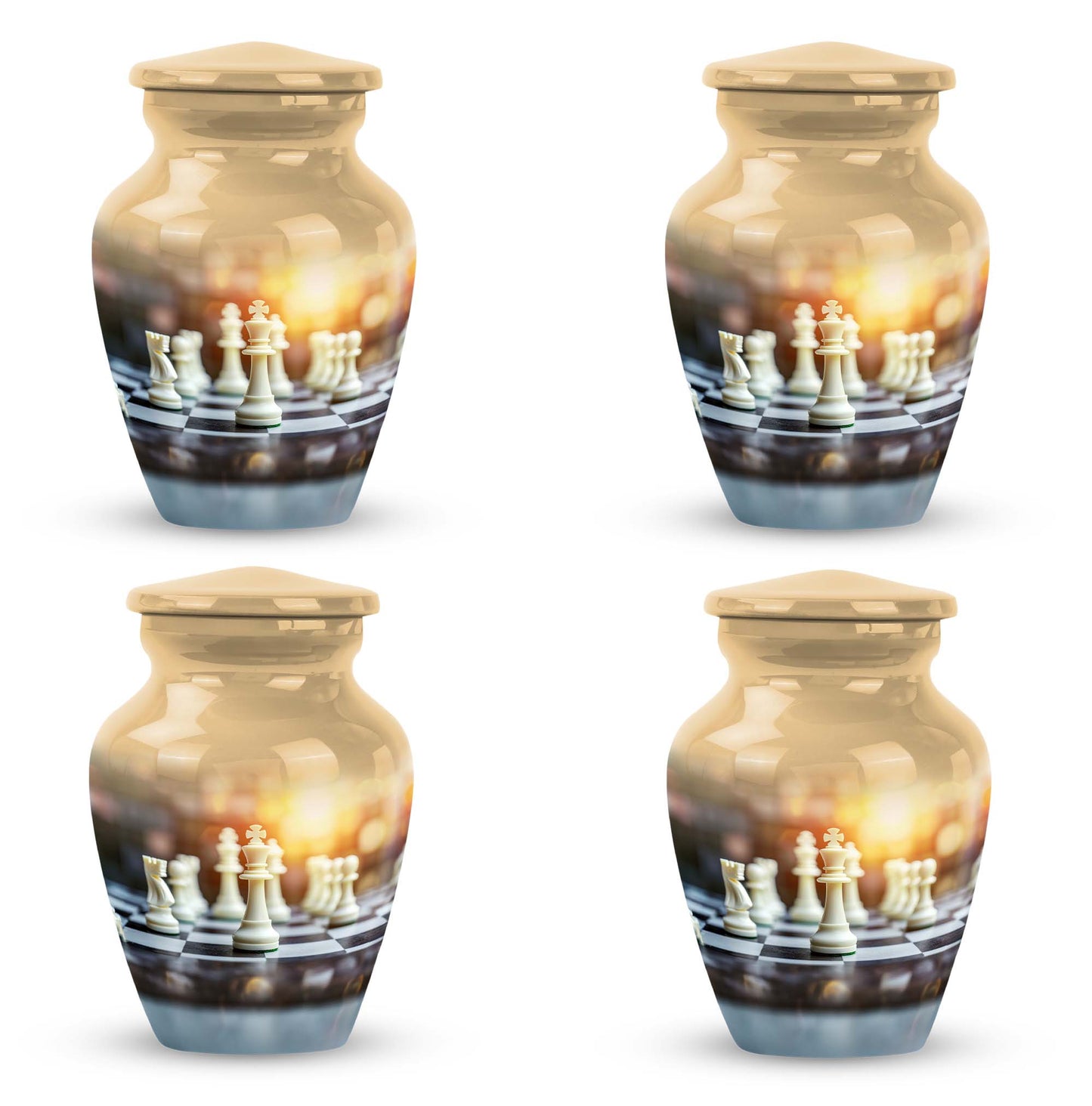 Personalized Chess Cremation Urn for Women - 10-inch, 200 cu in - Yatskia