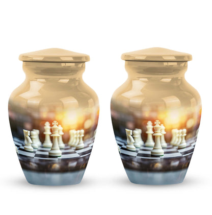Personalized Chess Cremation Urn for Women - 10-inch, 200 cu in - Yatskia