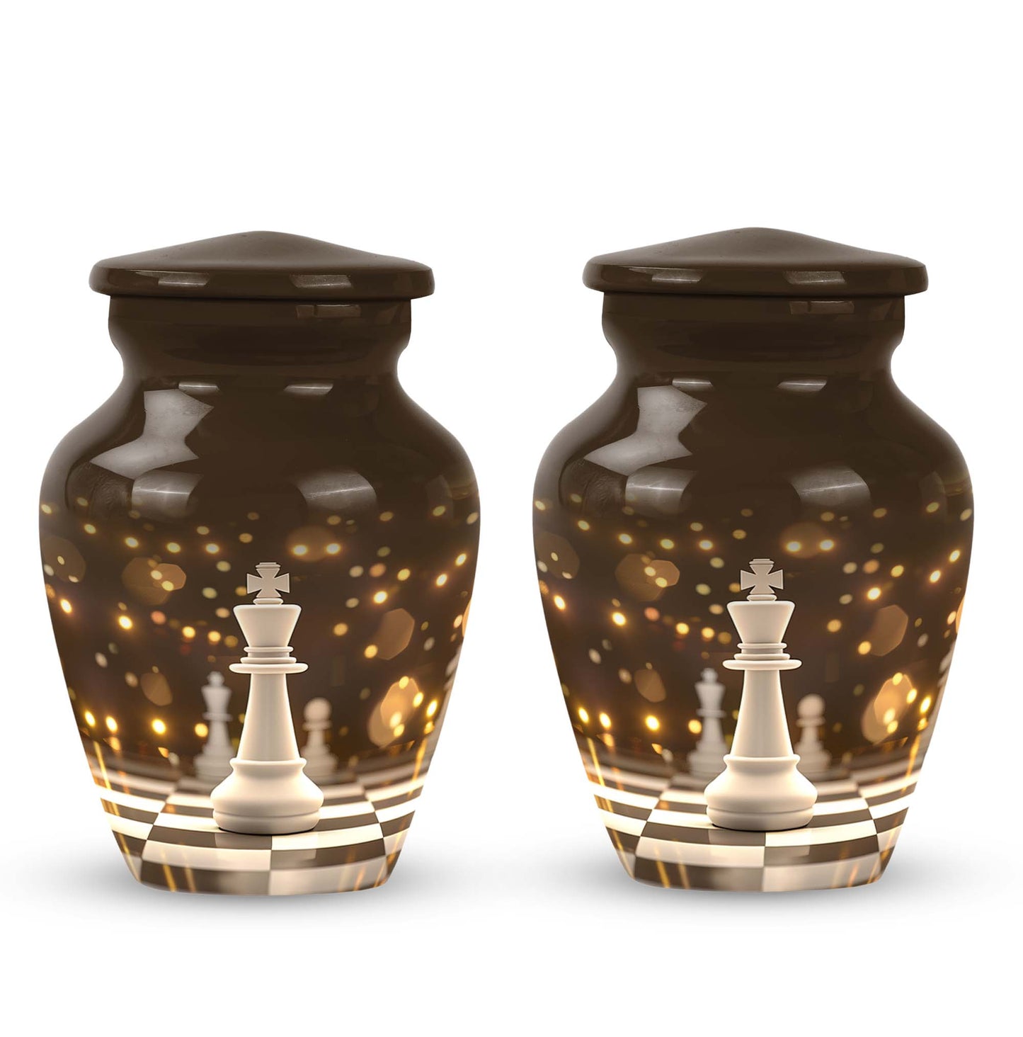 Personalized Chess Memorial Urn for Human Ashes - 10-inch, 200 cu in - Yatskia