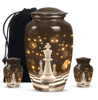 Personalized Chess Memorial Urn for Human Ashes - 10-inch, 200 cu in - Yatskia
