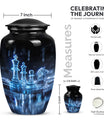 10-inch classic chess-themed aluminum cremation urn for men with customizable engraving