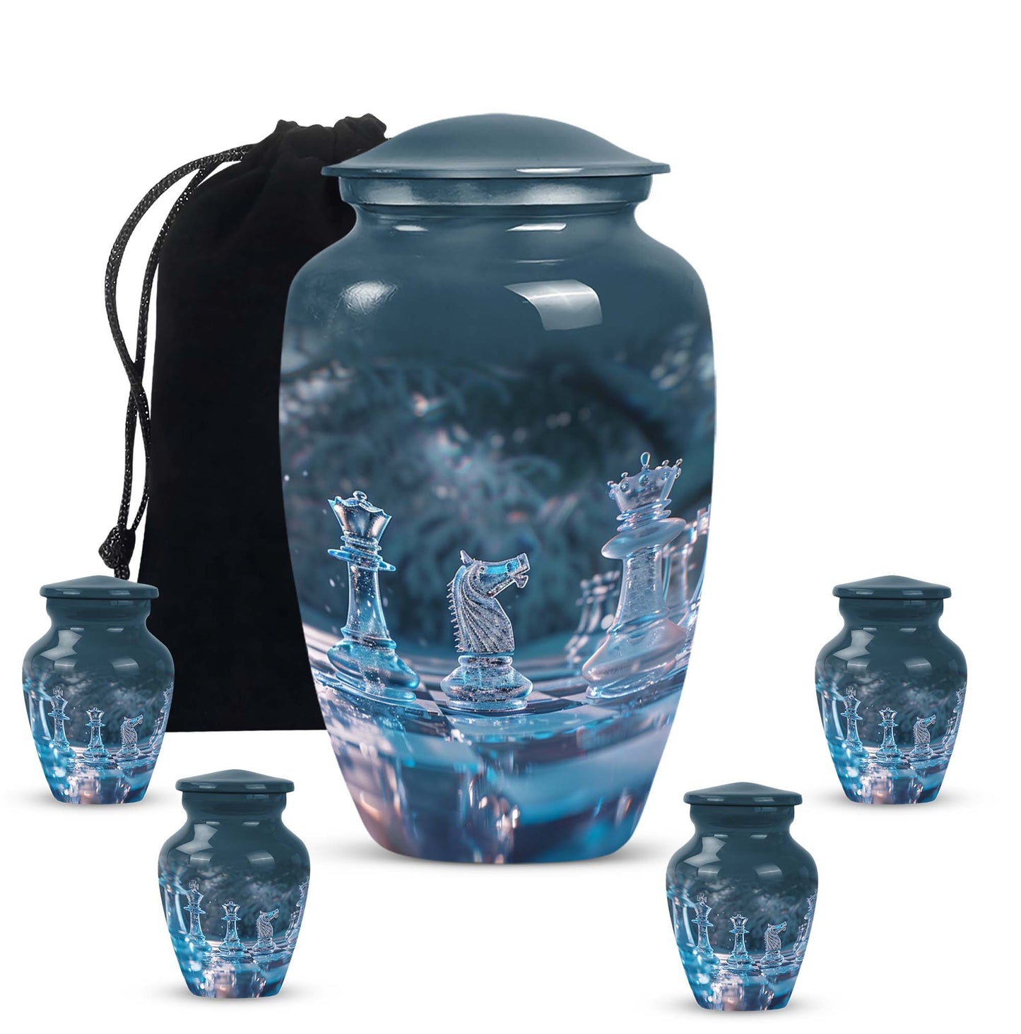 Personalized Chess Memorial Urn for Human Ashes - 10-inch, 200 cu in - Yatskia