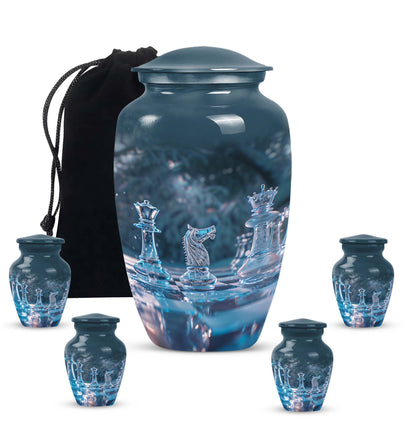 Personalized Chess Memorial Urn for Human Ashes - 10-inch, 200 cu in - Yatskia
