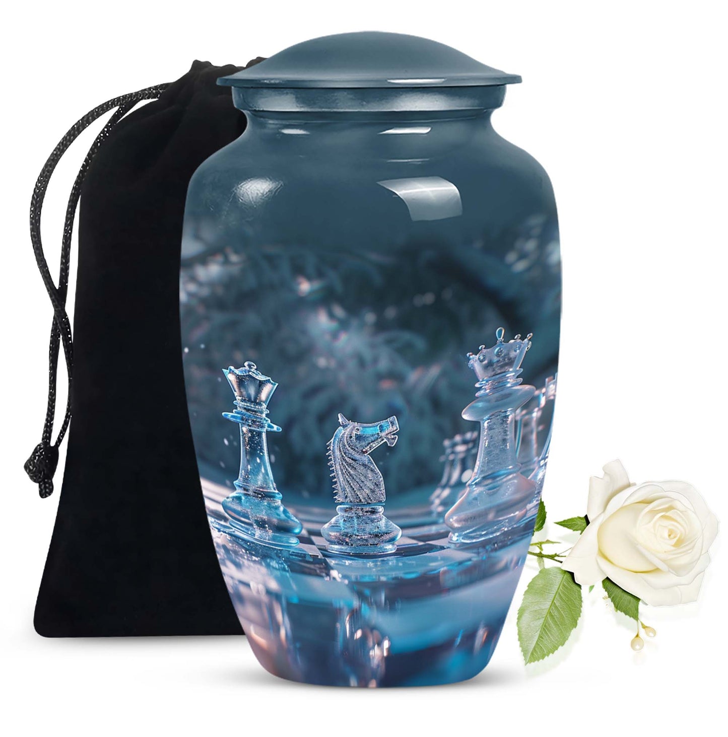 Personalized Chess Memorial Urn for Human Ashes - 10-inch, 200 cu in - Yatskia